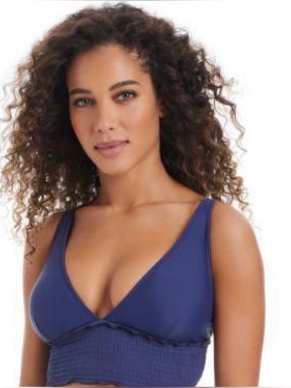 Bar III Smocked Bralette Swim Top